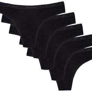 Columbia Women's 4-way Stretch Cotton Thong 5-pack Panties NEW with TAGS